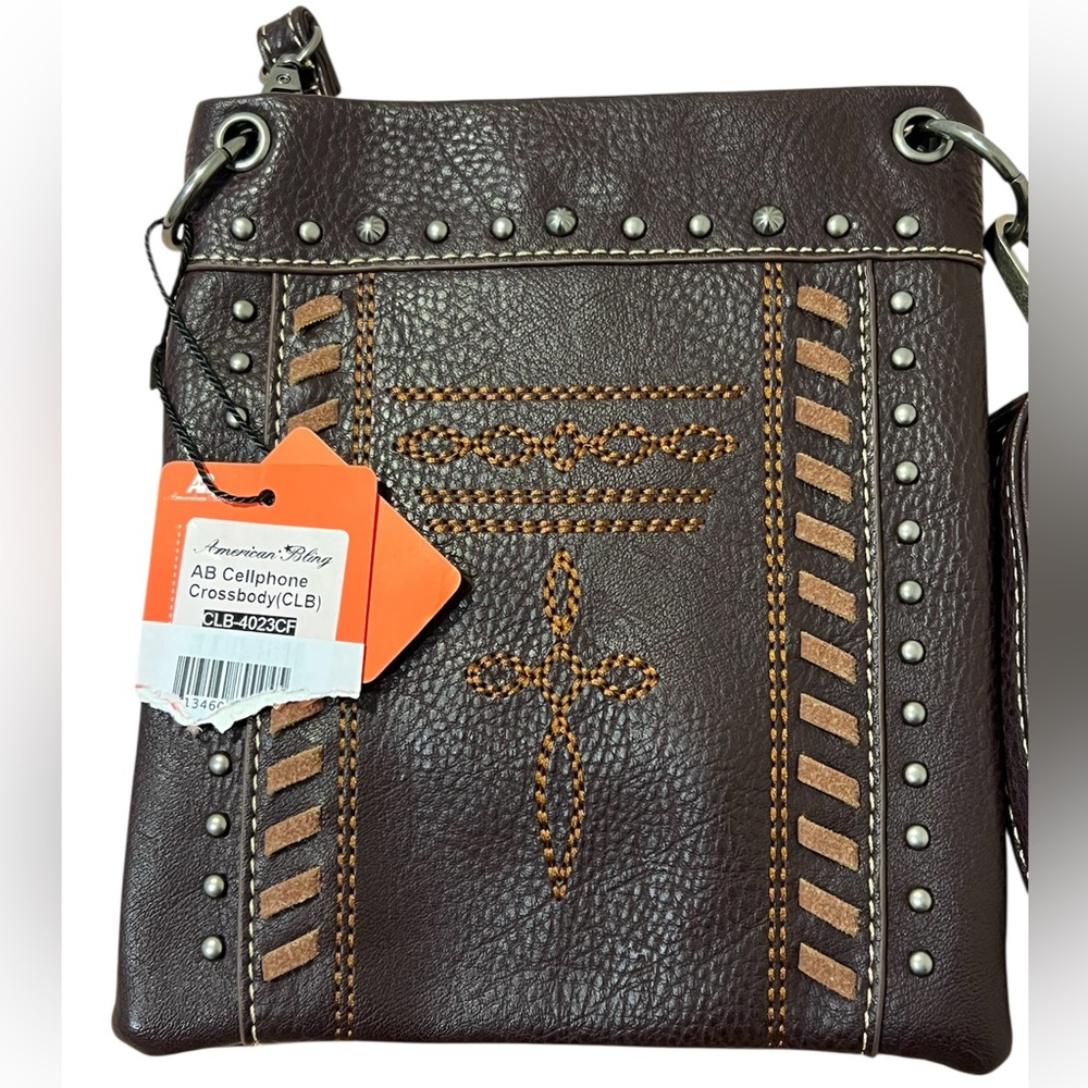 American Bling AB Cellphone Crossbody (CLB) bag made of faux leather - Picture 4 of 12